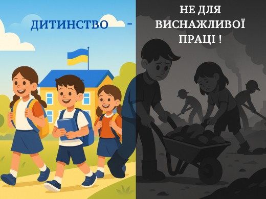 1 Банер Інформаційний матеріал Держпраці Дитинство не для виснажливої праці