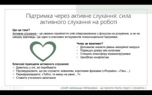 2 Банер Інформаційний матеріал ПСП Підтримка чере активне слухання сила активного слухання на роботі