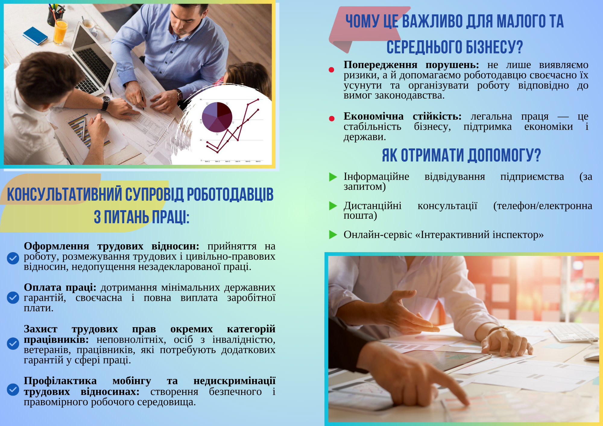 1 1 Банер КОНСУЛЬТАТИВНА ПІДТРИМКА Текст Консультативний супровід роботодавців з питань праці