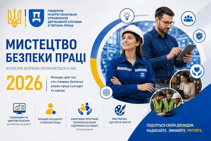 6 Банер Інформаційний матеріал ПМУ ОП Мистецтво безпеки праці 2026 Конкурс для тих, хто створює безпечні умови праці сьогодні та завтра