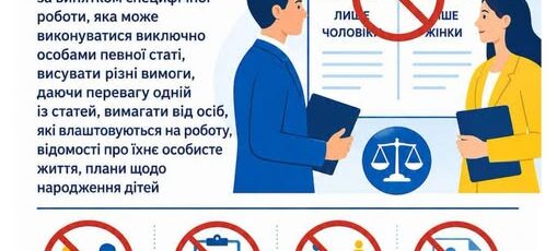 4 Банер Інформаційний матеріал ПМУ Роботодавцям забороняється в оголощеннях про вакансії пропонувати роботу лише жінкам або лише чоловікам…