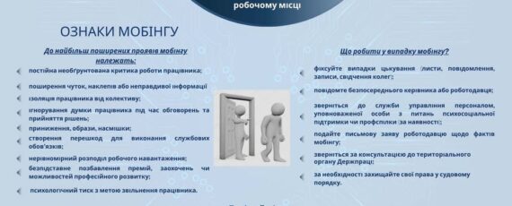 1 Банер Інформаційний матеріал ПМУ Ознаки мобінгу