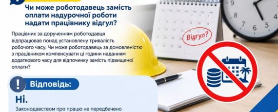 3 Банер Чи може роботодавець за домовленістю з працівником надати відгул замість підвищеної оплати за відпрацьований понад установлену тривалість робочий час